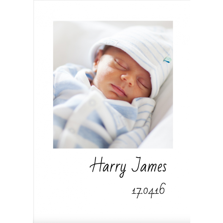 Birth Announcement card - Flat  Polaroid A5